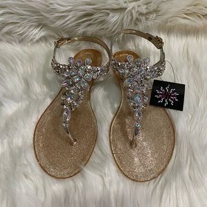 Olivia Miller Rhinestone Jelly Sandals